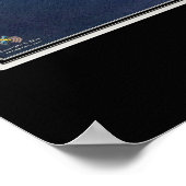 Poster Saipan - Carte satellite des îles Mariannes du Nor (Coin)