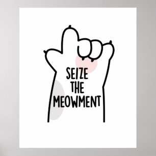Poster Saisir Le Moment Positif Pun Chat