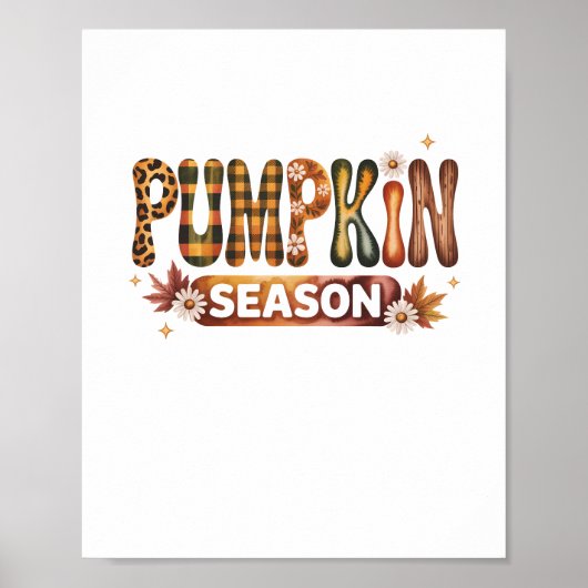 Poster Saison citrouille Boho Automne (Devant)