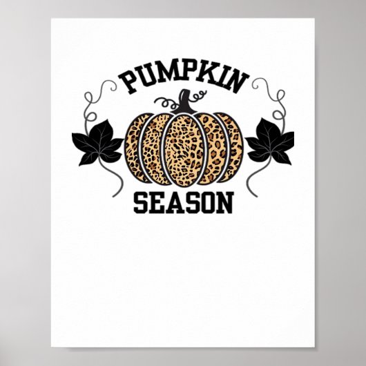 Poster Saison citrouille Cheetah Imprimer Citrouille Auto (Devant)