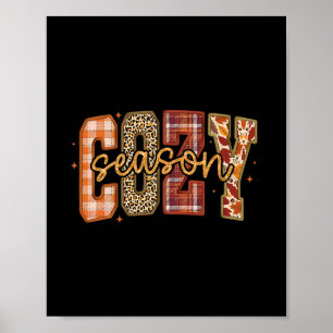 Poster Saison Cosy Fleur Sauvage Automne Fall Y'all Feuil