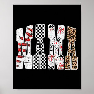 Poster Saison de baseball maman Joyeux jour de match Tend