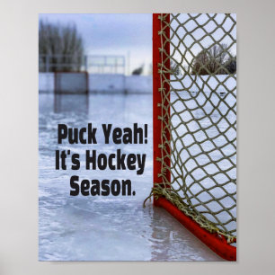 Poster Saison de hockey sur glace Cold Funny Humour Puck