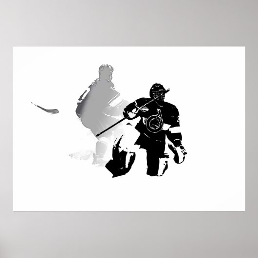 Poster Saison de hockey sur glace - gardien de but et ave (Devant)