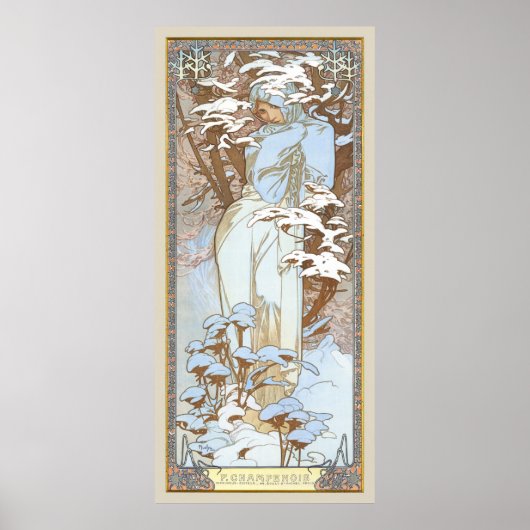 Poster Saison de l'Hiver Art Nouveau Alphonse Mucha (Devant)