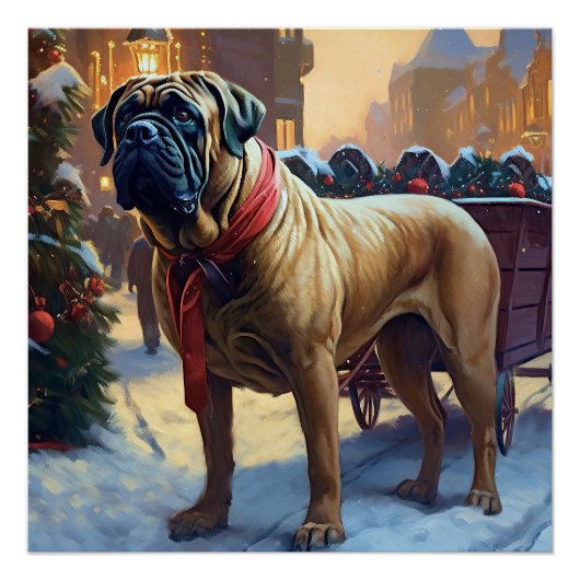 Poster Saison de Noël de Bullmastiff (Devant)