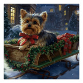 Poster Saison de Noël du Yorkshire Terrier (Devant)