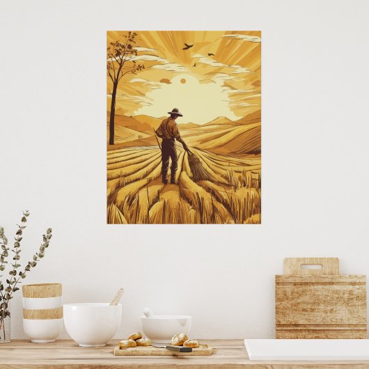 Poster saison de récolte du blé (Cuisine)