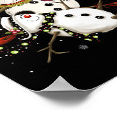 Poster Saison de vacances Tipsy Snowman Boire Vin Snowmen (Coin)