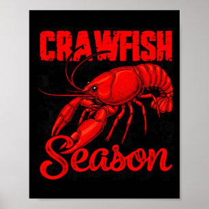 Poster Saison des écrevisses à carreaux écrevisses bouill