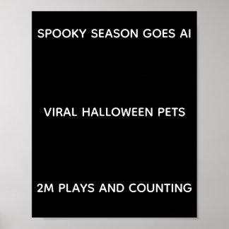 Poster Saison effrayante AI Halloween Animaux domestiques
