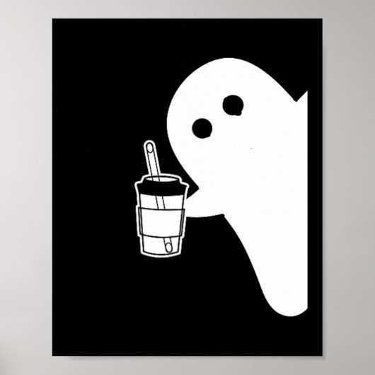 Poster Saison éffrayante Cute Little Ghost Ice Coffe. Hal (Devant)
