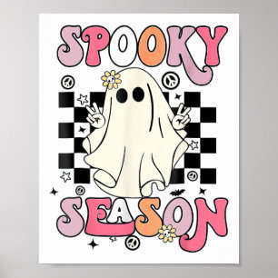Poster Saison Éffrayante du fantôme mignon d'Halloween