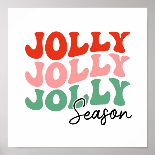 Poster Saison Jolly Jolly Saison Retro Typographie de vac (Devant)
