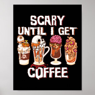 Poster Saison Latte Automne Halloween Effrayant Jusqu'À C
