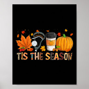 Poster Saison Leopard Citrouille Lacrosse Halloween Fall 