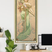 Poster Saison Printemps Art Nouveau Alphonse Mucha (Bureau à domicile)