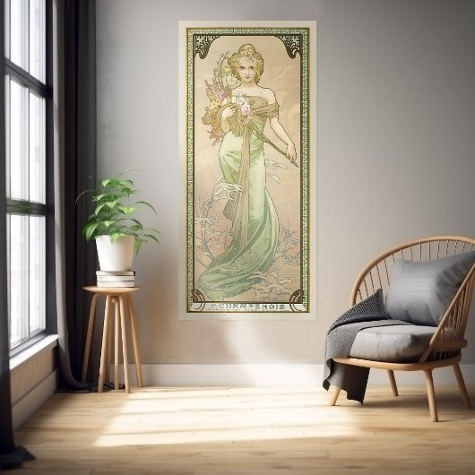 Poster Saison Printemps Art Nouveau Alphonse Mucha