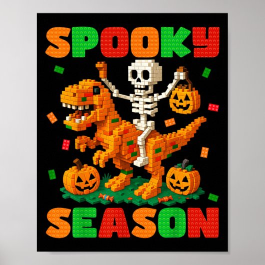Poster Saison Soky Construction Brick Squelette Dinosaur (Devant)
