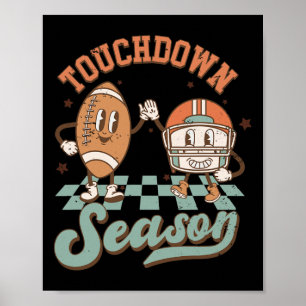 Poster Saison super Touchdown Football Éclair Bolt Ga