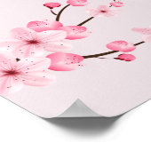 Poster Sakura Bliss, Papillon Rose, Fond Sakura (Coin)