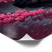 Poster Sakura Cherry Blossom Garden Shrine Pond Japonais (Coin)