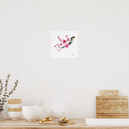 Poster Sakura fleurit. Peinture (Cuisine)