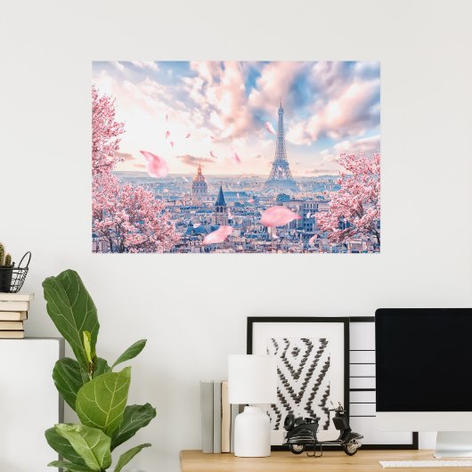 Poster Sakura français (Bureau à domicile)