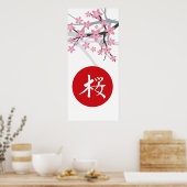 Poster Sakura Hiéroglyphe Imprimer (Cuisine)