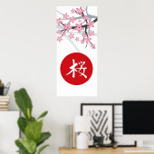Poster Sakura Hiéroglyphe Imprimer (Bureau à domicile)