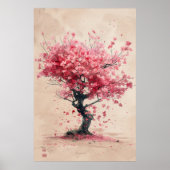 Poster Sakura in the Wind – Japanese Cherry Blossom Paint (Devant)