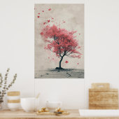Poster Sakura in the Wind – Japanese Cherry Blossom Paint (Cuisine)
