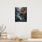Poster Sakura japonaise au clair de lune (Cuisine)