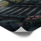 Poster Sakura japonaise au clair de lune (Coin)