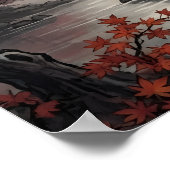 Poster Sakura japonaise au clair de lune (Coin)