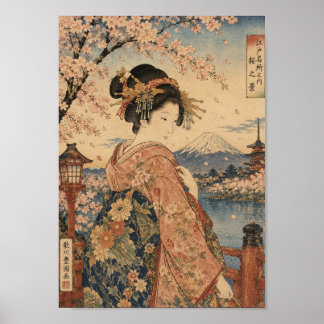 Poster Sakura Reverie by Mount Fuji