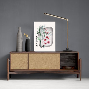 Poster Sakura rose cerisier japonais fleurs Nature Terre