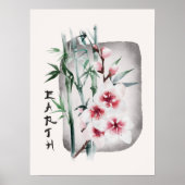 Poster Sakura rose cerisier japonais fleurs Nature Terre (Devant)