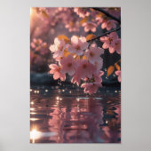 Poster Sakura Rose Fleurit Sur L'Eau | Serene Spring Nat (Devant)