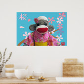 Poster Sakura Sock Monkey (Cuisine)