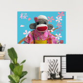 Poster Sakura Sock Monkey (Bureau à domicile)