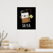 Poster Sal-tea amusant Tea Pun Dark BG (Cuisine)