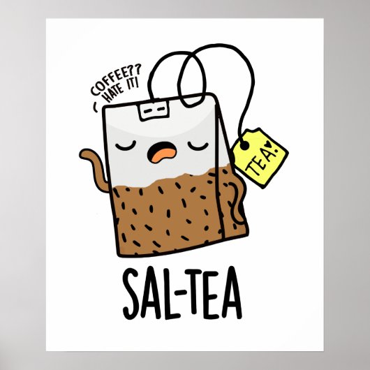 Poster Sal-tea Funny Tea Pun (Devant)