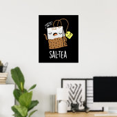 Poster Sal-thé Blague Thé Pun Sombre Arrière-plan (Bureau à domicile)