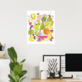 Poster Salade de fruits; collage de fruits d'été (Bureau à domicile)