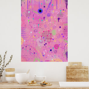 Poster Salade de fruits saisonniers : Peinture abstraite