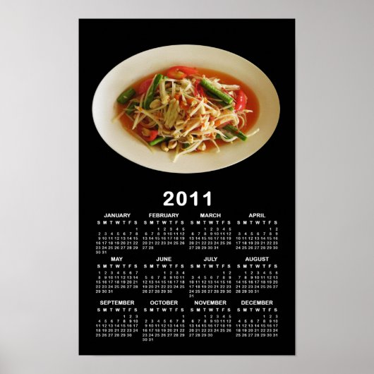 Poster Salade de Papaye Épicée [Som Tam] Calendrier 2011 (Devant)