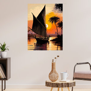 Poster Salage au coucher du soleil