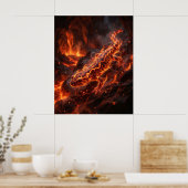 Poster Salamandre de feu Caverne de lave (Cuisine)