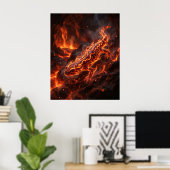 Poster Salamandre de feu Caverne de lave (Bureau à domicile)